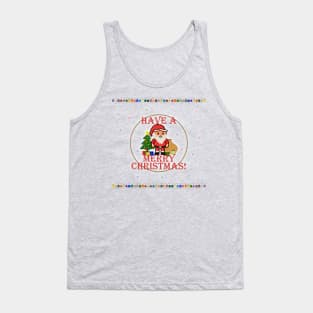 Have A Merry Christmas Santa! (Red Letters on Green) Tank Top